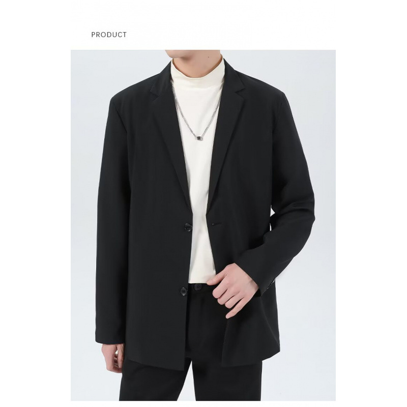 2026 chaqueta de moda coreana para hombres guapo suelto estilo de Hong Kong chaqueta de traje para hombres primavera y otoño traje casual universal