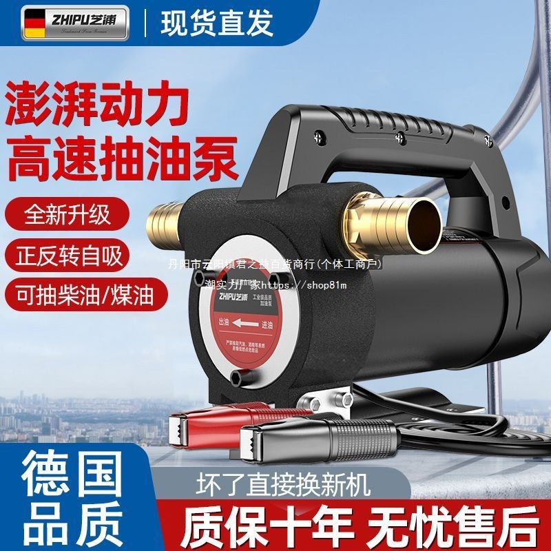 芝浦电动抽油泵12V24V正反转小型自吸泵柴油泵加油机设备铸铁