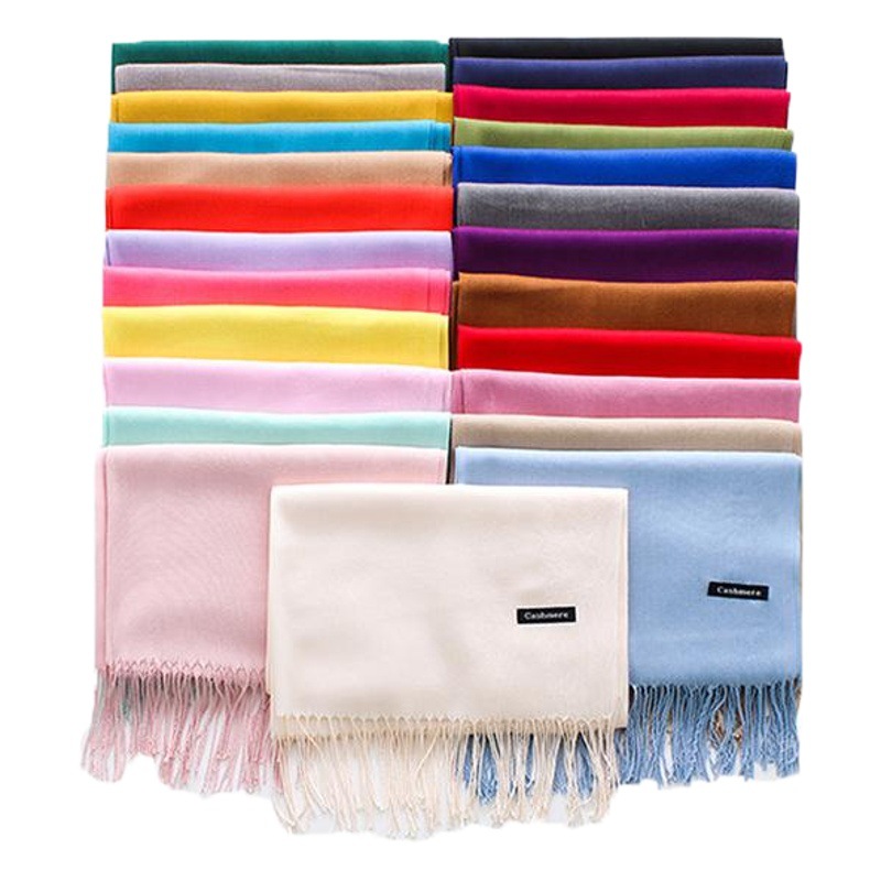 Solid Color Imitation Cashmere Red Scarf for Women Autumn and Winter New Warm Shawl Plain Scarf Annual Meeting Custom Manufacturer Wholesale Production