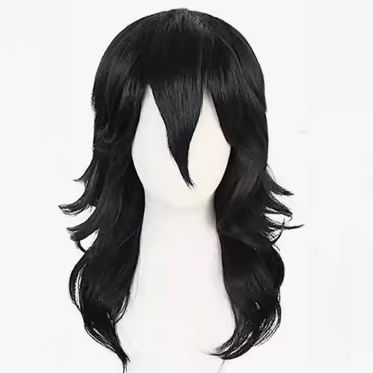 Anime Black Medium-Length Cosplay Wig Factory Direct Sale Wig