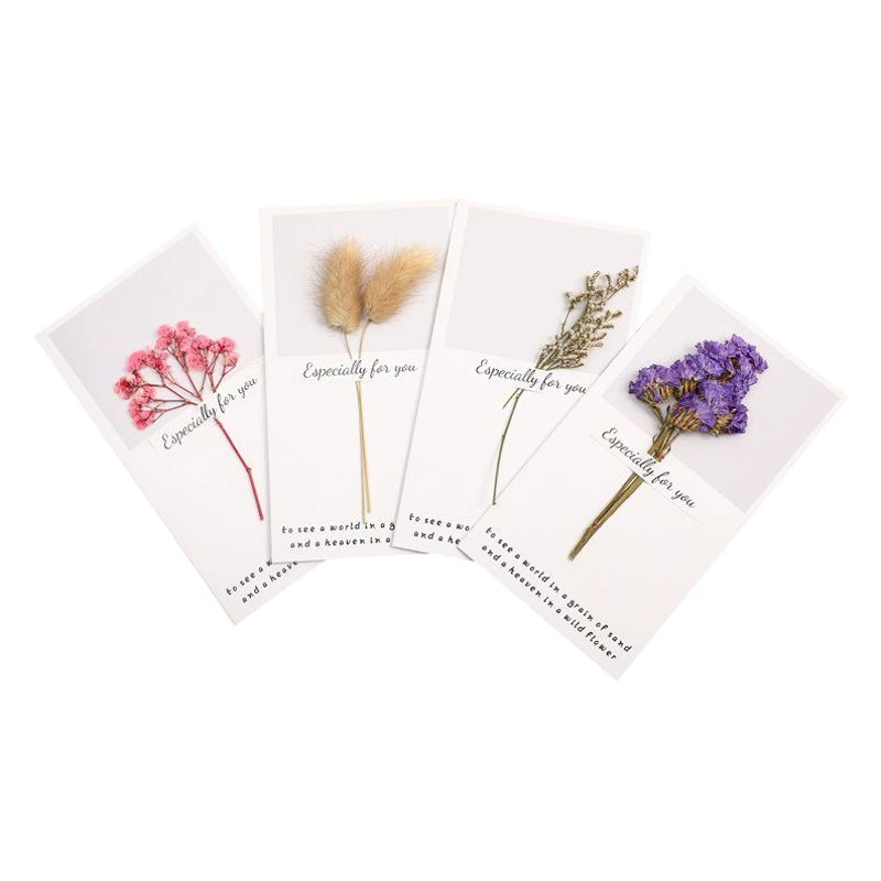 Рождественский оптовый день новогоднего дня поздравительная открытка с сухим цветком