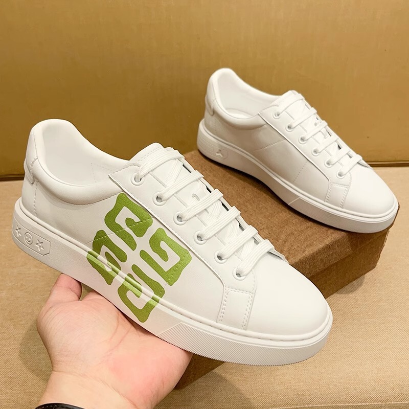 Lime Green White Shoes Men's Genuine Leather High-end Fashionable All-match 2024 New Casual High-end Sneakers Men's Fashionable Brand Lime Green White Shoes Men's Genuine Leather High-end Fashionable All-match 2024 New Casual High-end Sneakers Men's Fashionable Brand