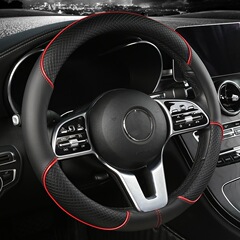 オールシーズン対応のクロスボーダー車ハンドルカバー、レザーノンスリップインナーリング、クールなストライプハンドルカバー、ソースファクトリー