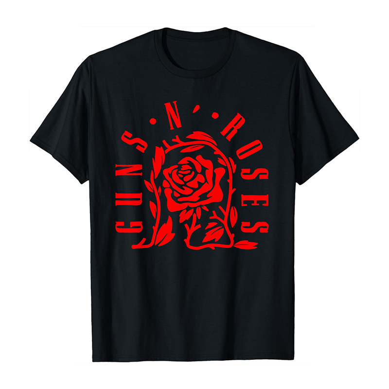 2025 New Guns N' Roses Rock Punk American Oversized High Street Men's and Women's Summer Cotton American Comfort T-Shirt