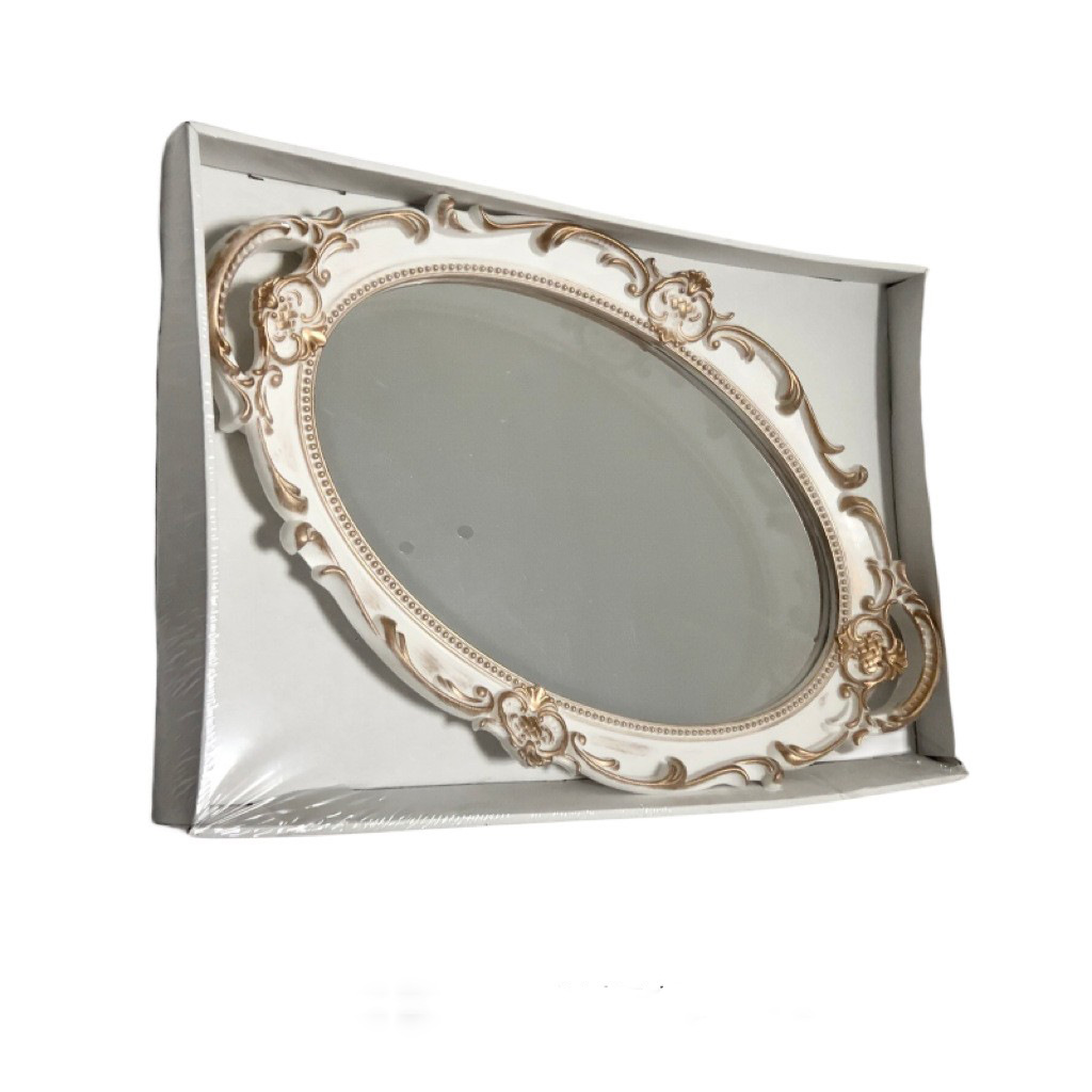 Retro retro de estilo europeo espejo de almacenamiento de la joyería tocador bandeja de la boda Internet celebridad foto accesorios decoración postre placa