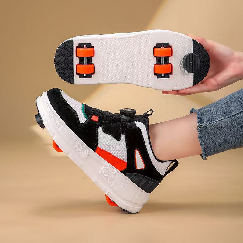 Student Heelys Four-Wheel Children's Roller Skates for Men and Women Detachable Ultra-Light Version of Shoes with Wheels Ready for Sale