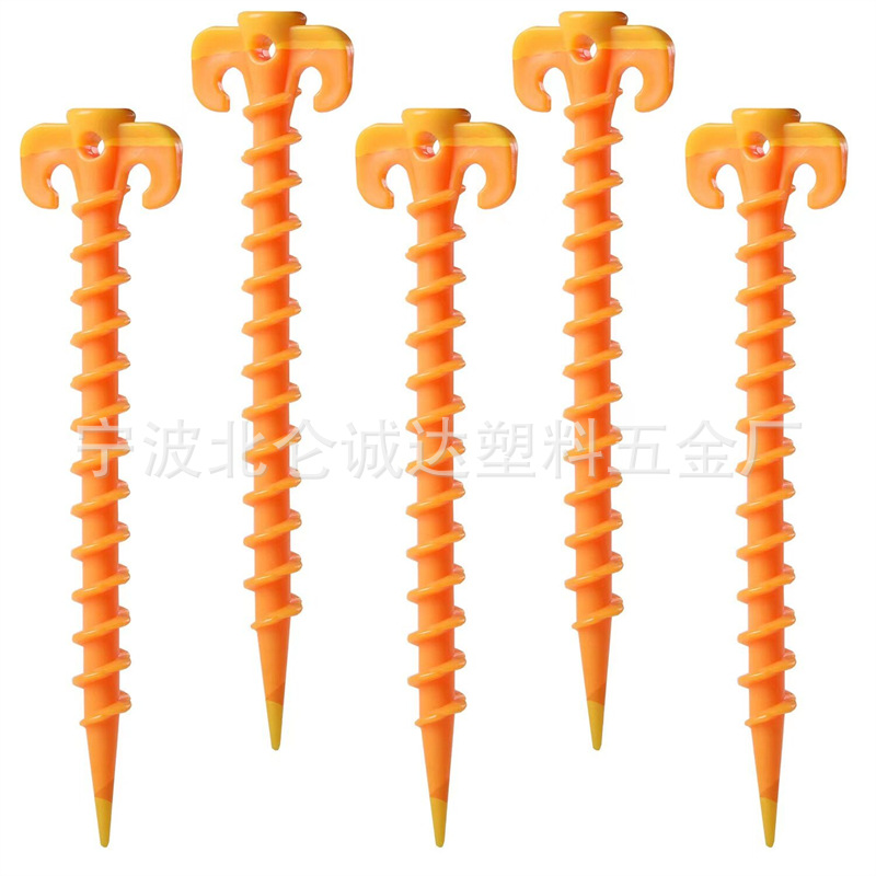 20cm plastic spiral claw nail factory direct camping thread tent nail