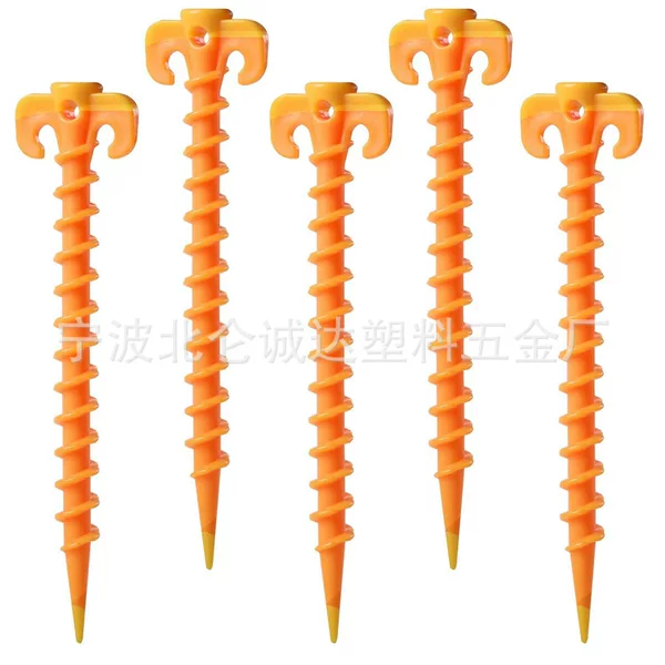 20cm plastic spiral claw nail factory direct camping thread tent nail