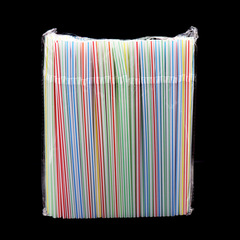 跨境亞馬遜一次性可彎曲pp條紋6mm彎管早餐豆漿飲料吸管100支裝