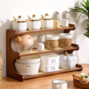Kitchen Table Surface Seasoning Shelf Storage Rack Supplies Fixing Rack Layered Multifunctional Storage Cabinet Cabinet Artifact