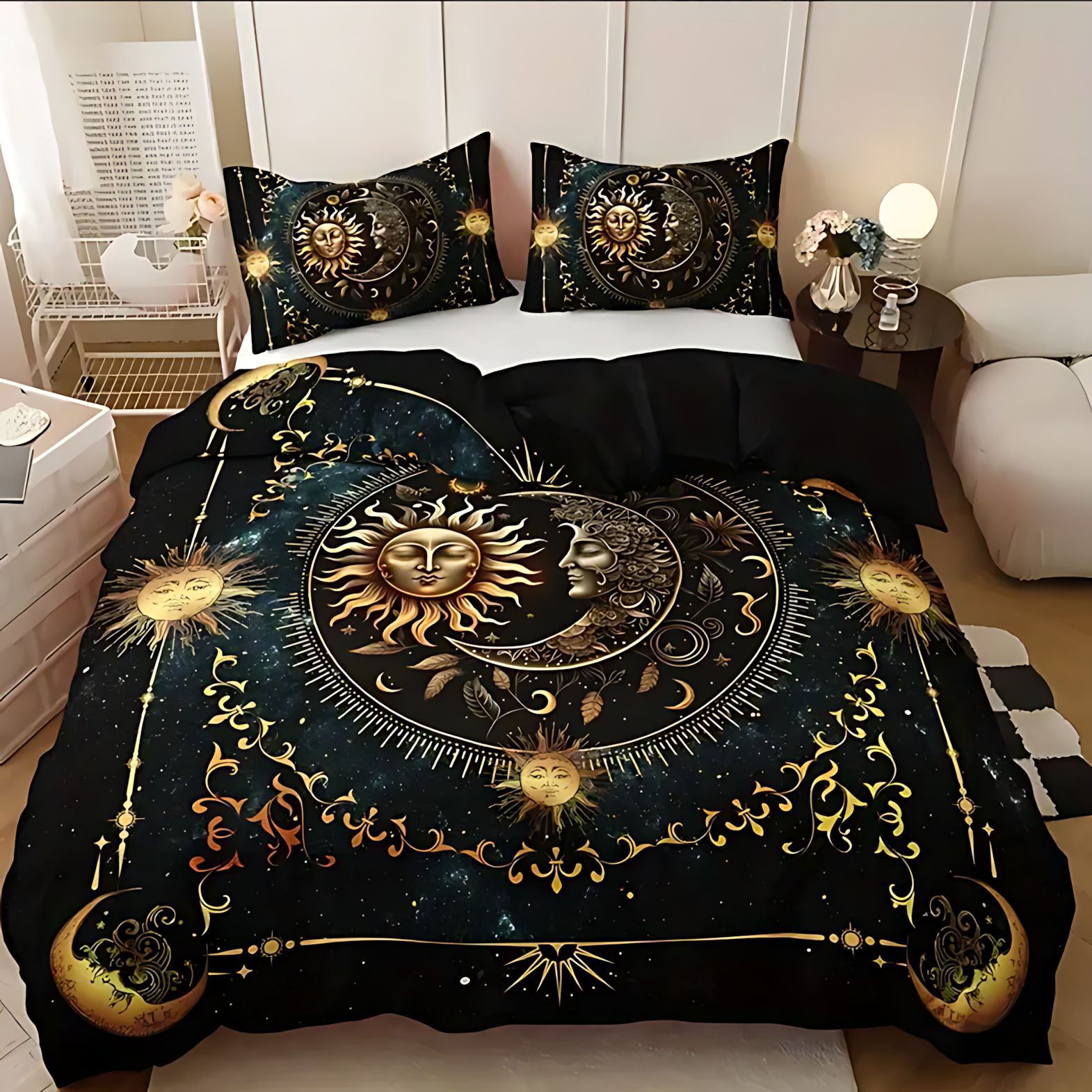 TEMU / JIT Amazon Sun Moon Planet Impresión digital 3D Soft edredon Kit Fuente de fabricación