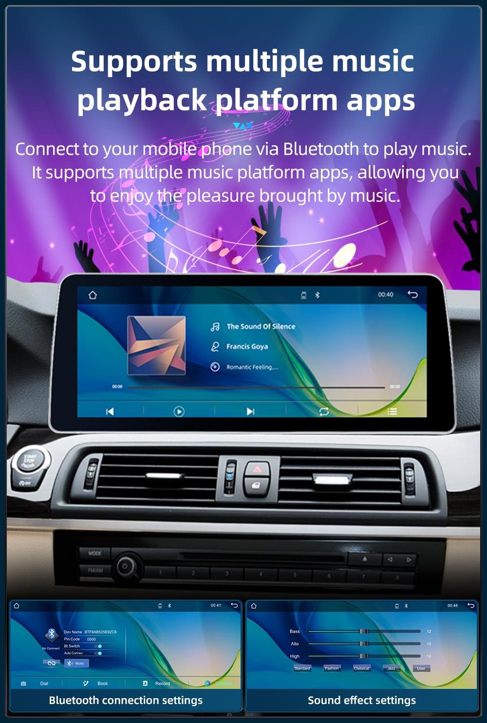 12.3inch Suitable for BMW 5 Series F10 F11 central control large screen navigation Carplay car player