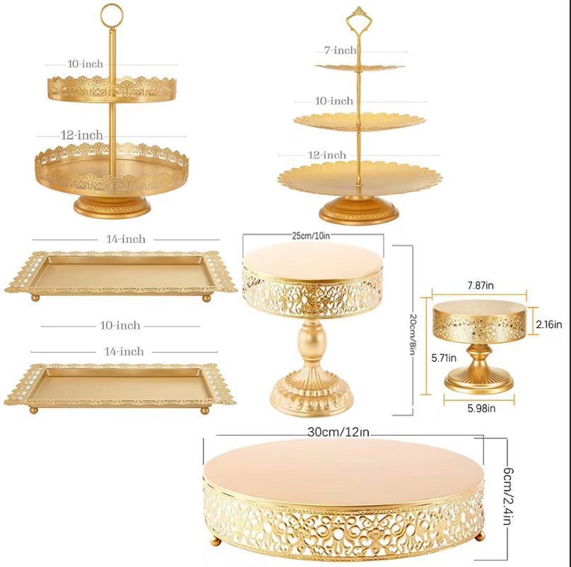 Estilo europeo de hierro soporte de la torta traje de decoración de la boda tienda de postres merienda soporte de cóctel accesorios de baile placa de la torta image 15