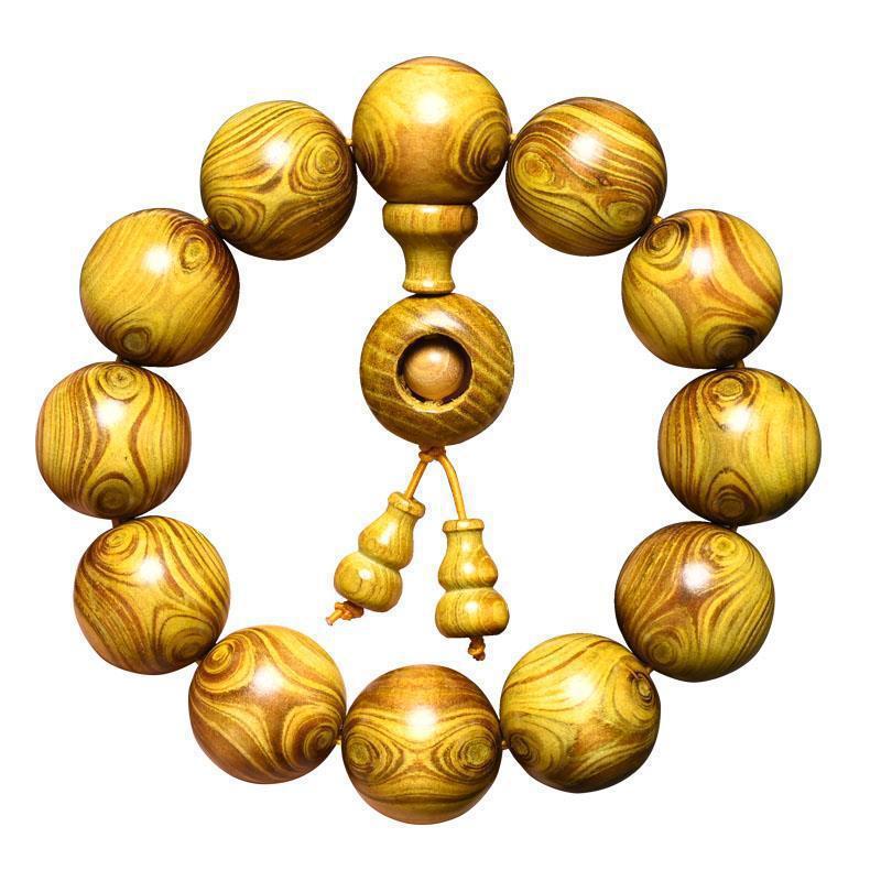 包邮柚金丝柚楠木对眼鬼眼鬼脸手串佛珠手链男女款精工