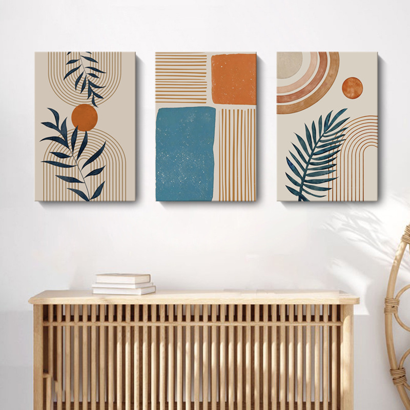 Cross-Border New Decorative Painting, Bohemian Style Art Abstract Painting, Wall Decoration, Apartment and Homestay Wood-Style Hanging Painting