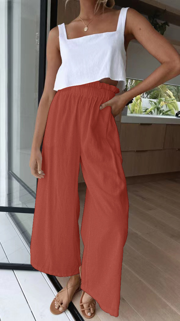 Women's Daily Simple Style Solid Color Full Length Casual Pants Wide Leg Pants display picture 39