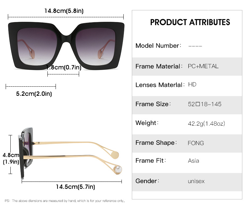 48g Weight Full Frame Glasses Structure Pearl Inlay Material Casual Simple Style Marble Ac UV400 Protection Square Inlay Full Frame Women's Sunglasses