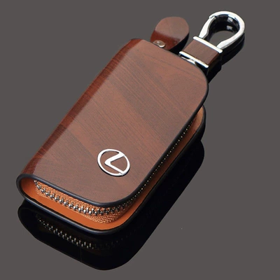 Car key bag Key Case, High-Quality Material Car - lexus-wood-grain-brown