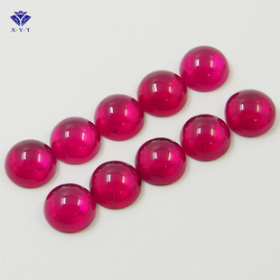 5# red corundum artificial gem bare stone flat plain ring round denier synthetic red corundum plain wholesale