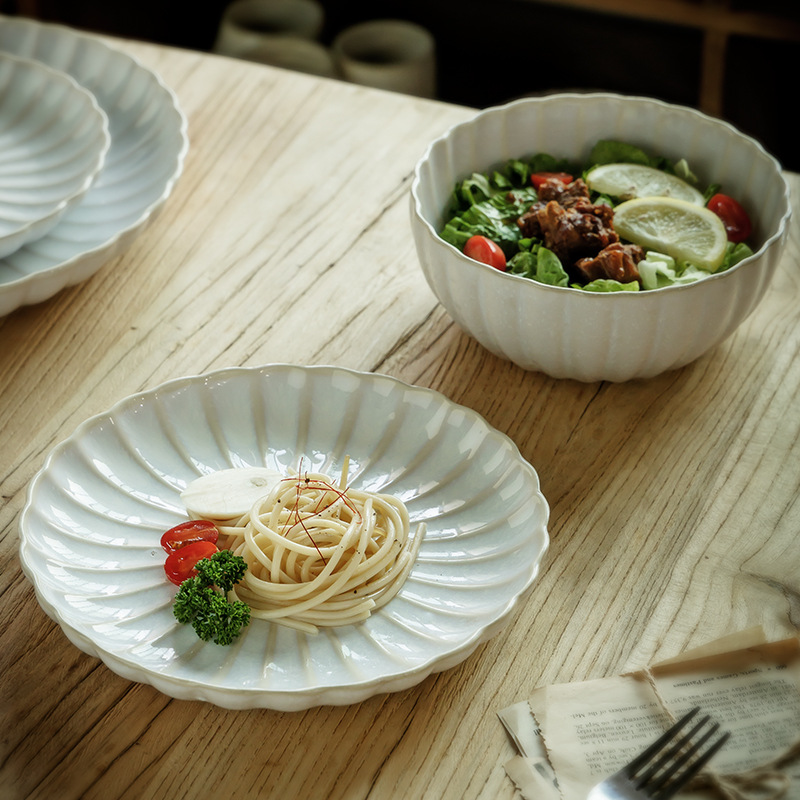 Estilo europeo retro vajilla de cerámica tazón de fuente plato hogar creativo ensalada plato de carne occidental Placa de pasta
