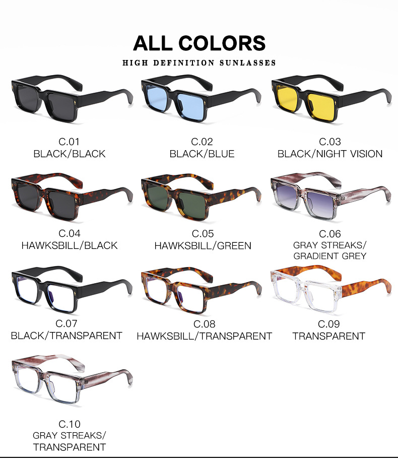 50g Weight Full Frame Glasses Structure Sunglasses Classification Ac, UV400 Protection Lens Material Square Glasses Style Outdoor, Travel Occasion Solid Color Pattern All Seasons Season Unisex Gender Simple Style, Classic Style Style Simple Style Classic Style Solid Color Ac UV400 Protection Square Full Frame Women's Sunglasses 4