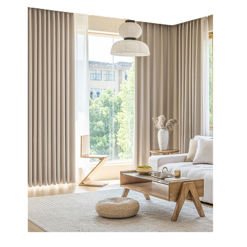 Free customized French glacier pattern chenille micro-pleat wrinkled finished high-shading curtain fabric for living room and bedroom