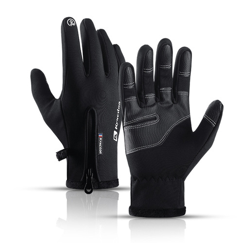 Autumn and winter sports plus velvet warm men's and women's touch screen skiing, cycling and cold-proof electric vehicle outdoor gloves