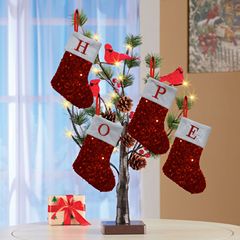 国境を越えたクリスマス装飾雪花赤英語アルファベットクリスマス靴下ペンダントクリスマスツリー装飾子供プレゼント袋