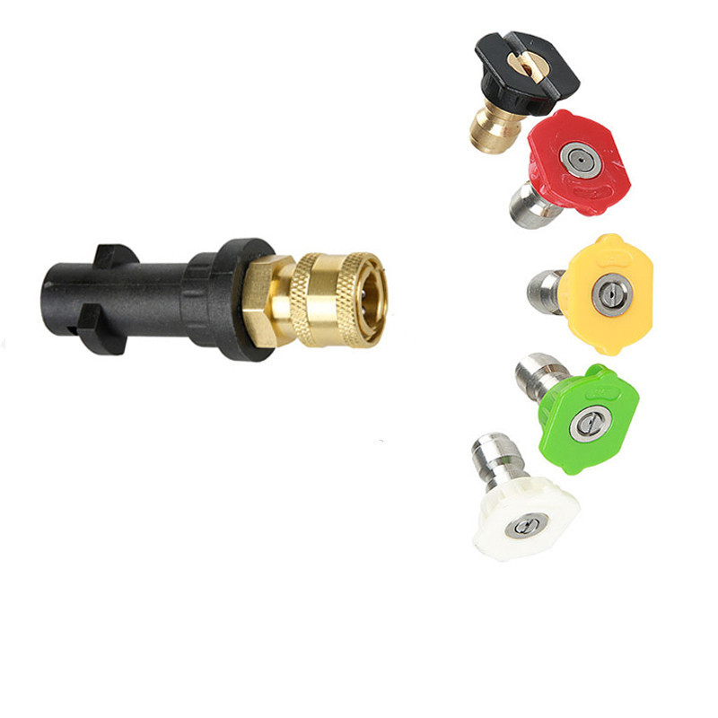 洗车水枪头5色喷头高压水枪1/4快接喷嘴适用K系列等高压水枪
