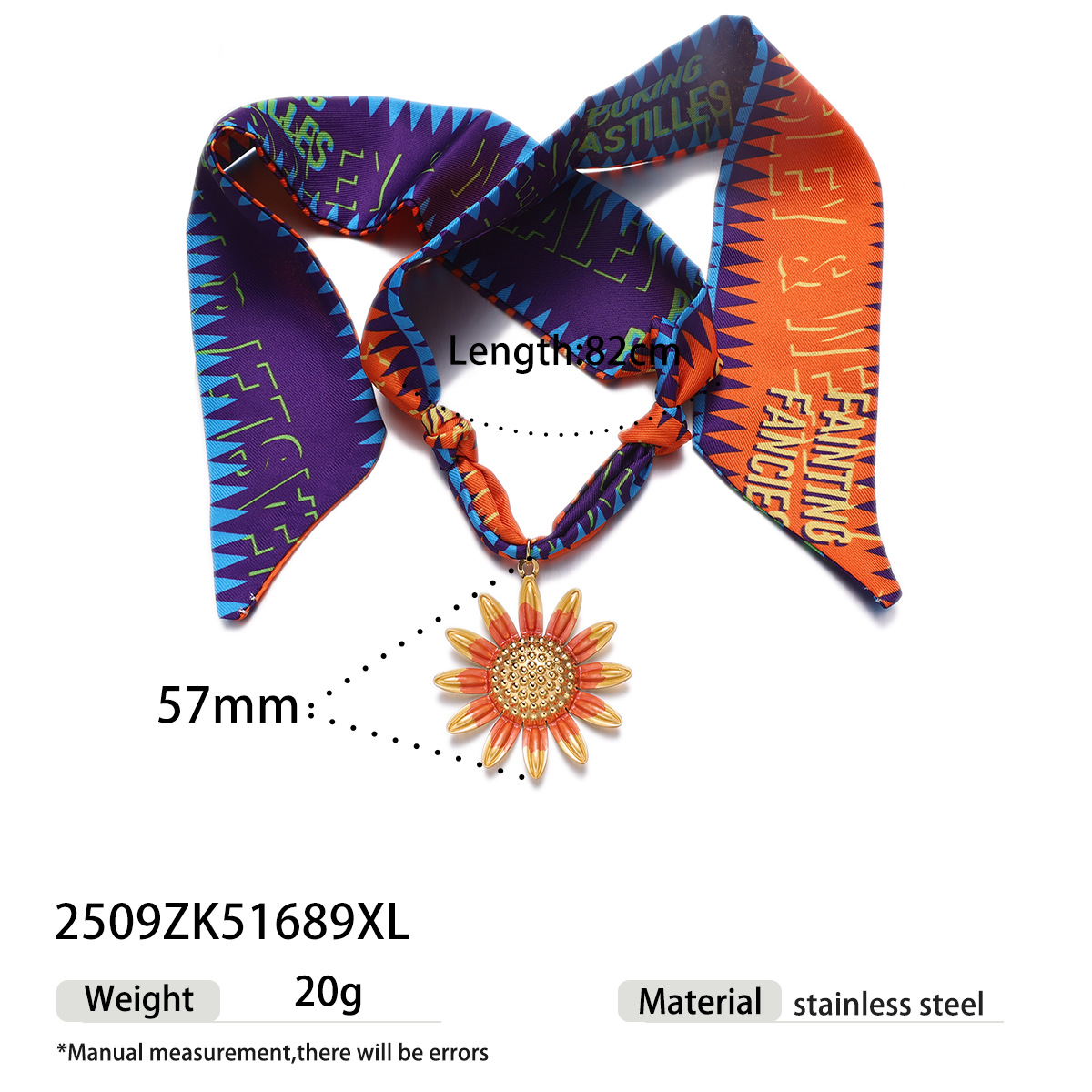 Taina Europa y los Estados Unidos colgante de acero inoxidable ligero lujo nicho universal bufandas de seda de color cadena de clavículas collares de venta caliente transfronterizas image 8