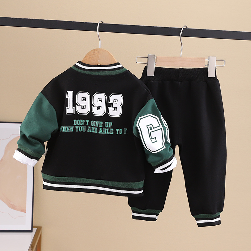 Boys' Suit 2023 Spring and Autumn New Fashionable Baseball Coat Three Piece Baby Cool Set_voghion.com
