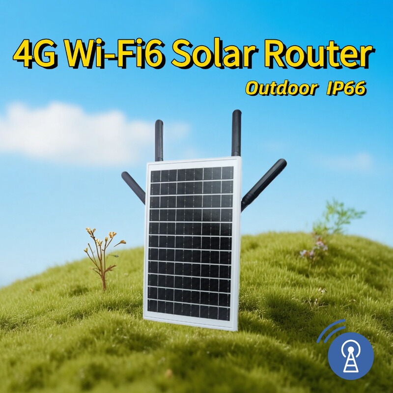 4g Solar Wifi6 Router Solar-Powered Card-Insert Router Waterproof Outdoor 4g to Wifi Network Cable