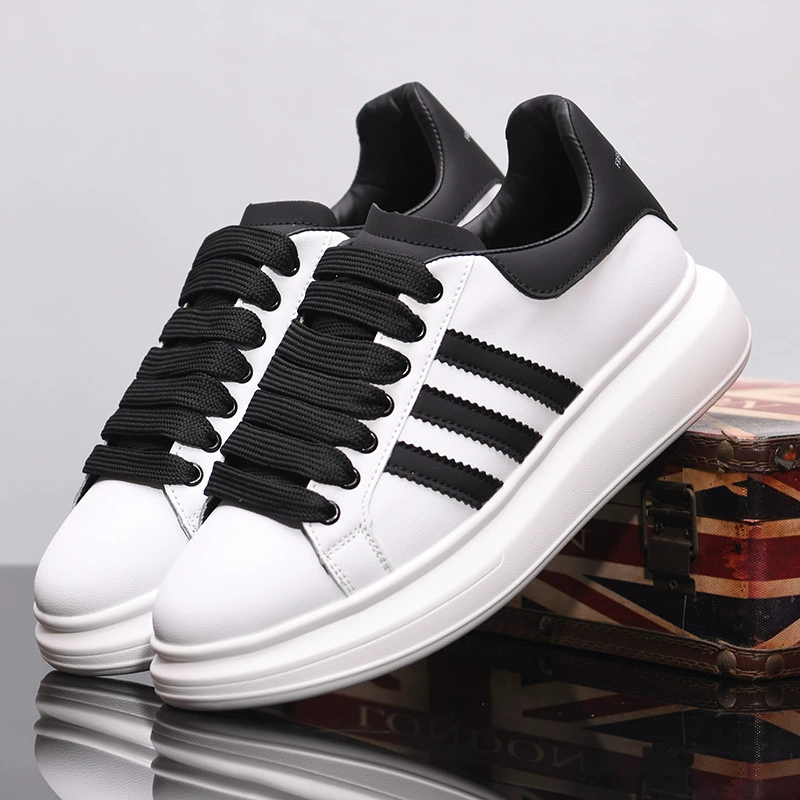 Весенняя и осенняя кожаная маленькая белая обувь мужская обувь увеличивает легкую спортивную повседневную обувь на толстой подошве корейские мужские и женские кроссовки LC202