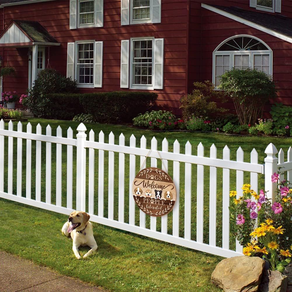 Perro creativo de madera placa Colgante placa colgante hogar placa colgante pared vacaciones puerta placa decoración bienvenida