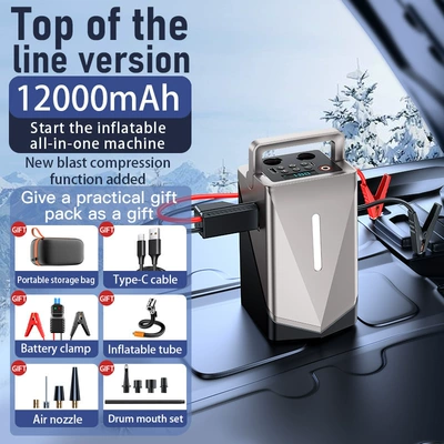 Hava nasosu Supply Car Inflatable Pump - neutral-gf-01-blower-all-in-one-machine-1200-mah-smart-clip-eva-bag