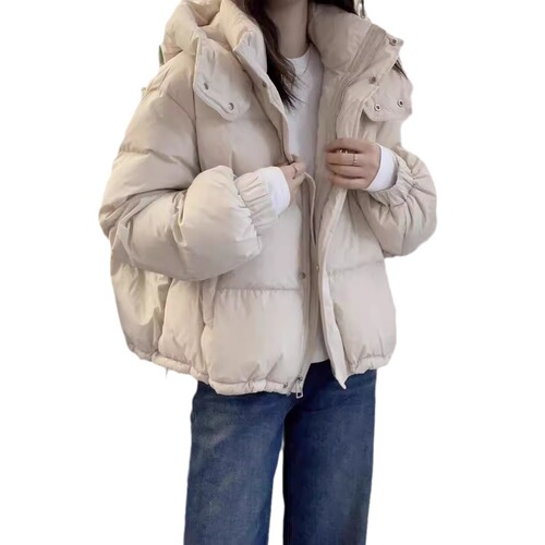 Women's Cotton Jacket for Autumn/Winter 2025, Short Style, Korean Version, Plus Size, Loose Fit, Hooded Fashionable Warm Casual Outerwear for Petite Women