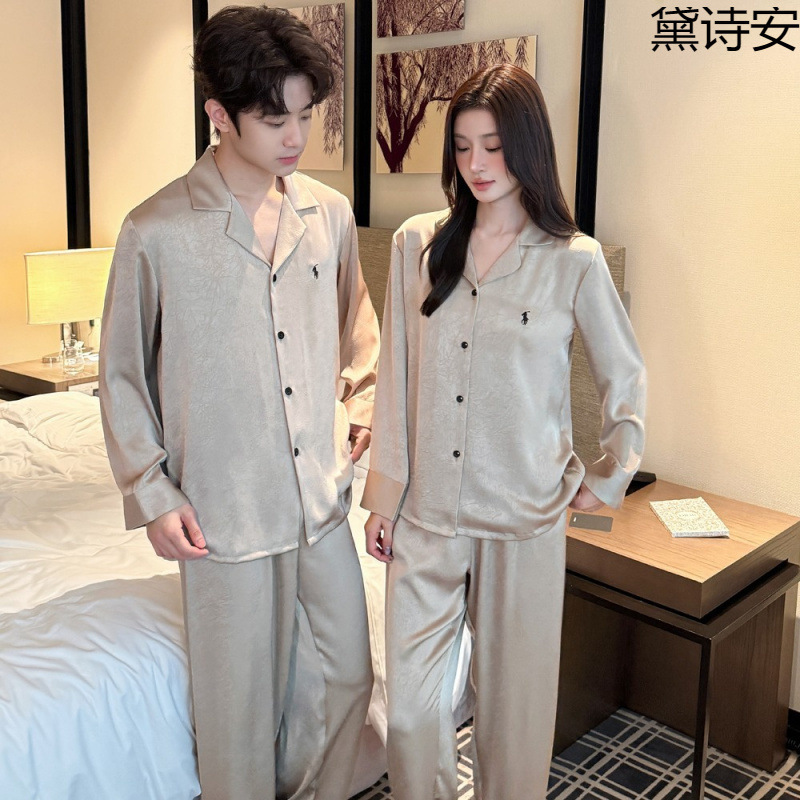 Daisian's New Couple's Pajamas, Light Luxury Home Wear Set, High-End Textured Men's Large Size Long-Sleeve Long Pants for Women Daisian's New Couple's Pajamas, Light Luxury Home Wear Set, High-End Textured Men's Large Size Long-Sleeve Long Pants for Women