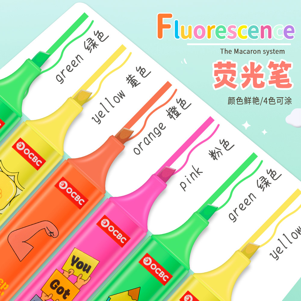 Estudiantes de alta capacidad marcador de puntaje marcador de color fluorescente marcador pluma dibujos animados papelería conjunto mayorista