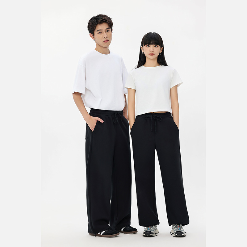2026春秋季新款重磅户外休闲宽松型女裤 百搭可束脚直筒男士长裤