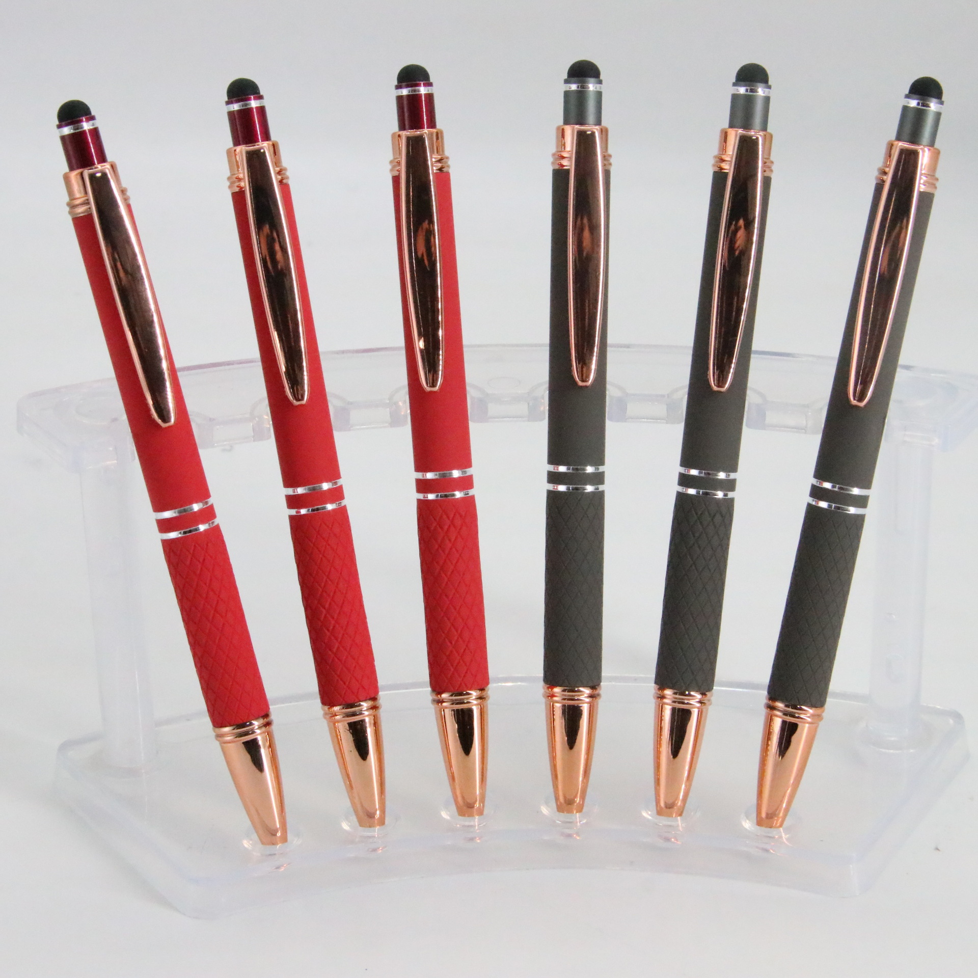 Venta directa al por mayor de la pantalla táctil de prensa bolígrafo Bolígrafo de metal alto-mirando Oficina escuela suministros fábrica