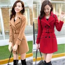 2017 winter women fashion woolen coat long Korean jacket new