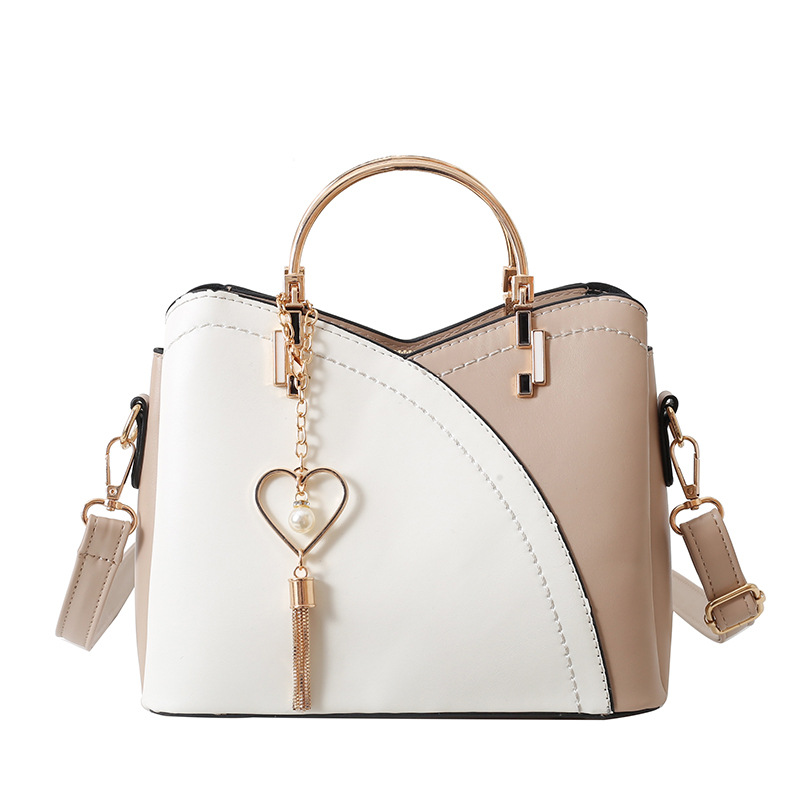 Bolsos transfronterizos moda femenina estilo coreano color de contraste bolso de hombro de gran capacidad casual bolso de mensajero de todo fósforo al por mayor