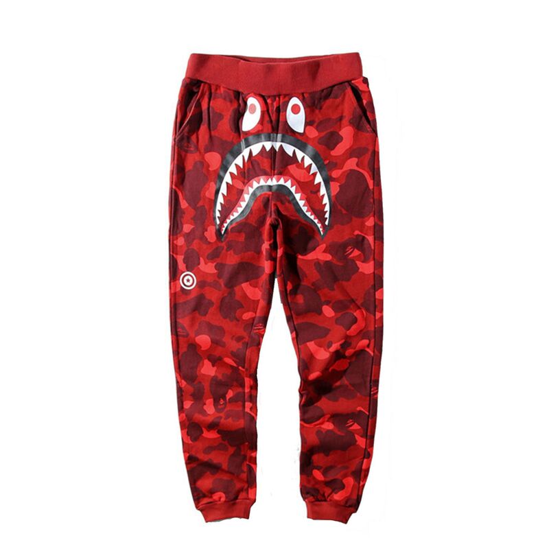 Bape Shark Head Pants 3D Print Casual Loose Fit Unisex Sports Casual Sweatpants Order Online Mature Casual Mid-Waist