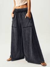 H 37715 Heavy Fleece Wide Leg Pants �ذ�ëȦ���ȿ�