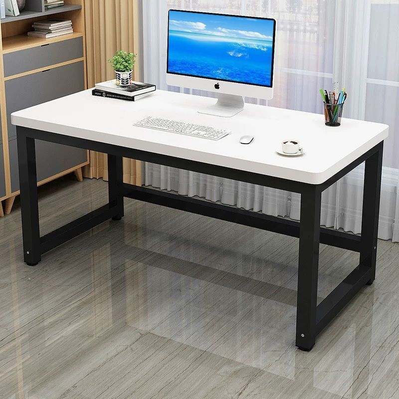 Desk Modern Minimalist Steel-Wood Computer Desk Rounded Corner Study Desk Simple Rectangular Table Thickened Bedroom Office Desk