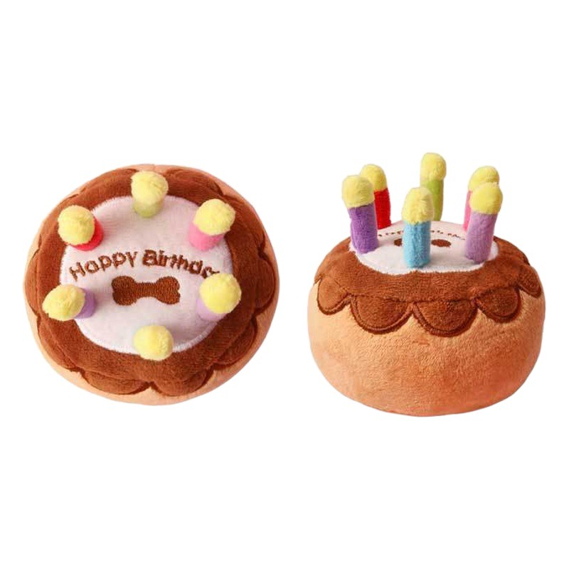 Fábrica en stock juguete de peluche mascota mordedura hueso sonido caja de regalo dientes limpieza diversión cumpleaños pastel perro juguete