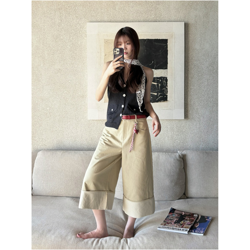 【Special Offer, No Returns or Exchanges】High-End Color-Blocked Wide-Cuff Casual Pants, Slim-Fit Cropped Pants for Spring and Summer 1929 【Special Offer, No Returns or Exchanges】High-End Color-Blocked Wide-Cuff Casual Pants, Slim-Fit Cropped Pants for Spring and Summer 1929