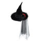 New Halloween Baroque Witch Hat Mesh Flower Dress-up Accessories Gothic Queen Props Witch Hat