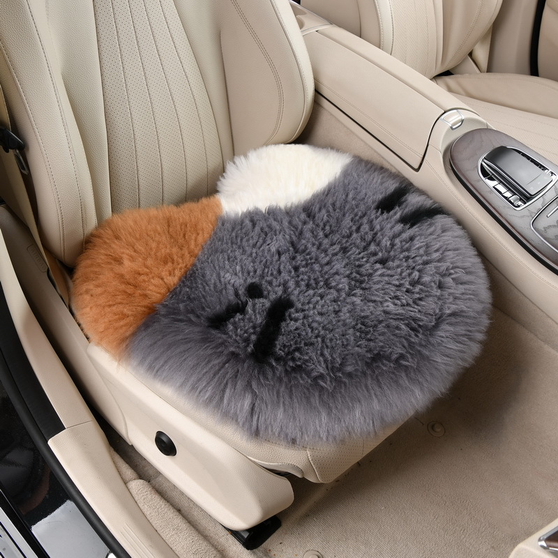 Qìchē – Wool pad Single Seat Winter - gray-square-cushion-1-piece