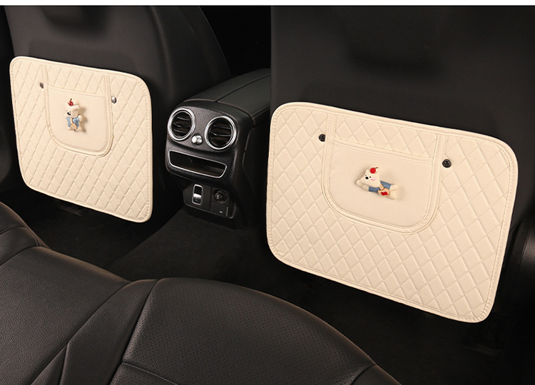 Car Seat Back Anti-Kick Pad Car Seat Back Pad Anti-Dirty Pad with Storage Bag Children's Rear Anti-Kick Pad